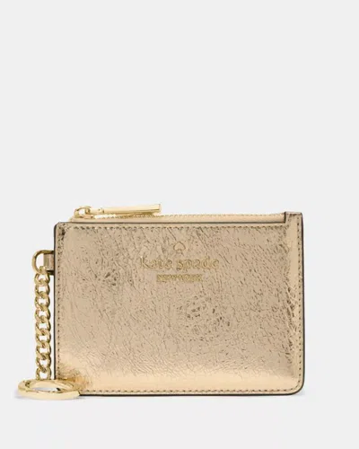 Kate Spade Outlet Metallic Key Ring Card Holder In Gold