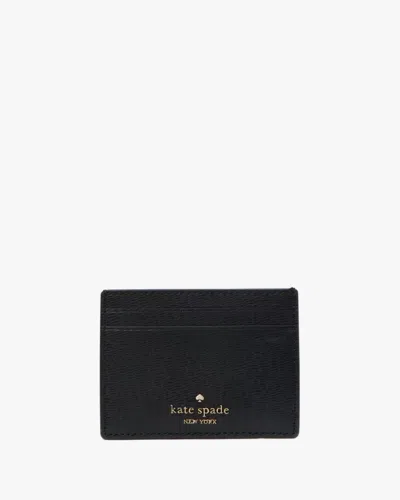 Kate Spade Outlet Nyc Big Apple Small Slim Card Holder In Black