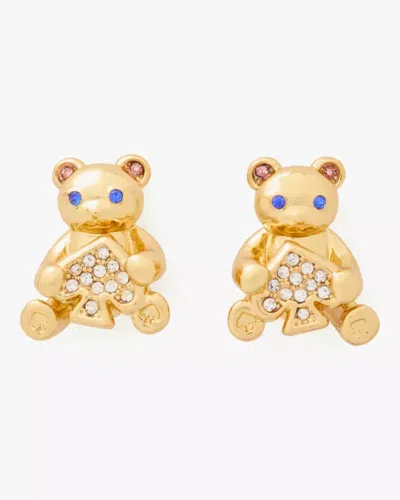 Kate Spade Outlet Oh What Fun Spade Teddy Bear Studs In Gold