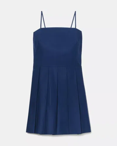 Kate Spade Outlet Open Back Pleated Dress In Blue