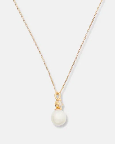 Kate Spade Outlet Pearls Of Wisdom Mini Pendant Necklace In Gold