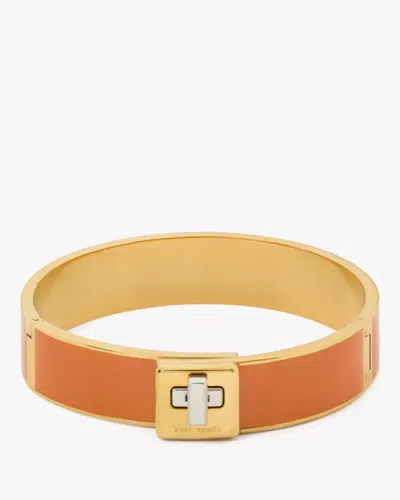 Kate Spade Outlet Phoebe Enamel Turnlock Bangle In Neutral