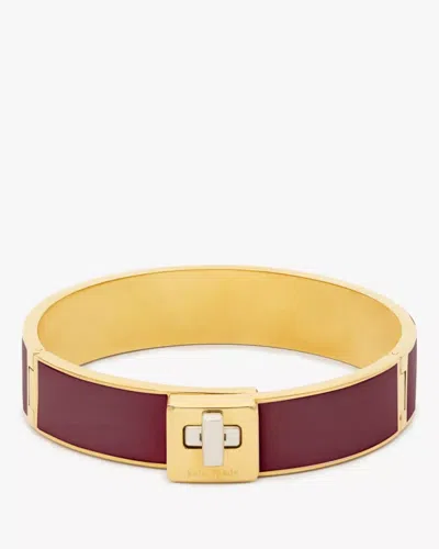 Kate Spade Outlet Phoebe Enamel Turnlock Bangle In Burgundy