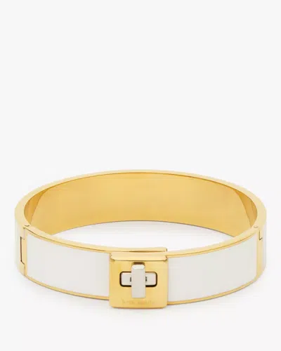 Kate Spade Outlet Phoebe Enamel Turnlock Bangle In Gold