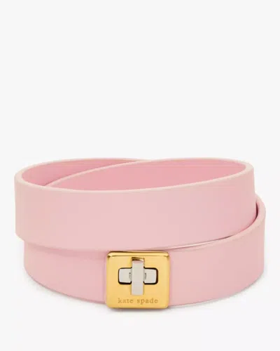 Kate Spade Outlet Phoebe Leather Double Wrap Bracelet In Pink