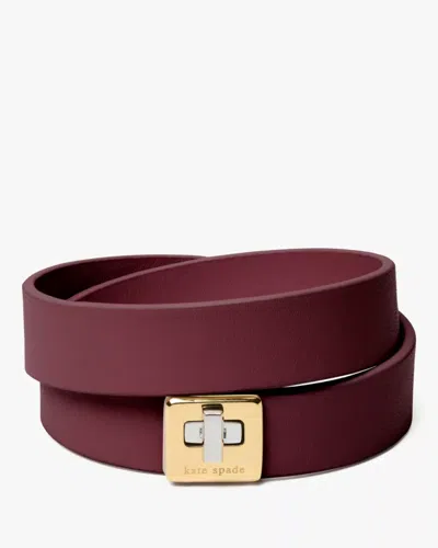 Kate Spade Outlet Phoebe Leather Double Wrap Bracelet In Brown