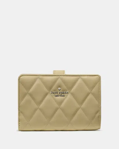 Kate Spade Outlet Quilted Medium Bifold Wallet In Brown/gold/silver