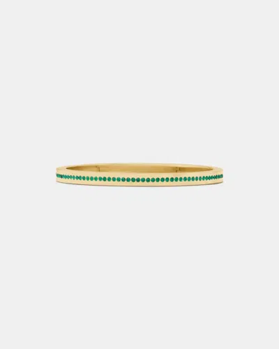 Kate Spade Outlet Ring It Up Pave Bangle In Green