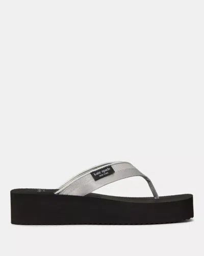 Kate Spade Outlet Sam Icon Platform Flip Flop Sandal In Gray