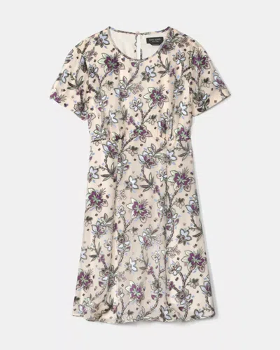 Kate Spade Outlet Satin Devore Empire Waisted Mini Dress In Multi