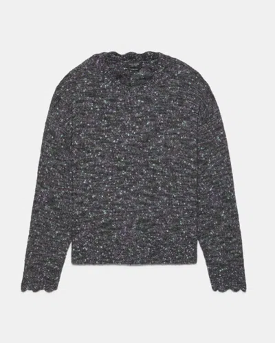 Kate Spade Outlet Scallop Crew Neck Sweater In Blue