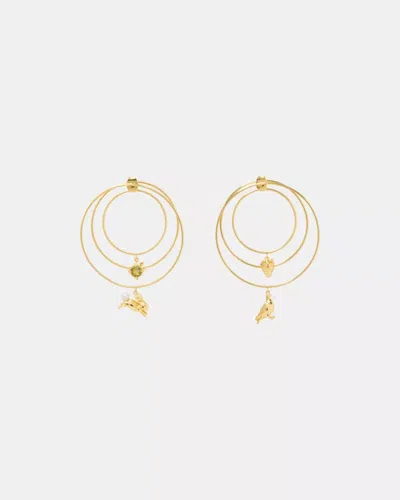 Kate Spade Outlet Secret Garden Charm Hoops In Green