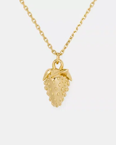 Kate Spade Outlet Secret Garden Strawberry Pendant In Gold