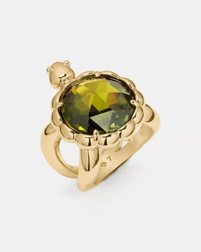 Kate Spade Outlet Secret Garden Turtle Ring In Green