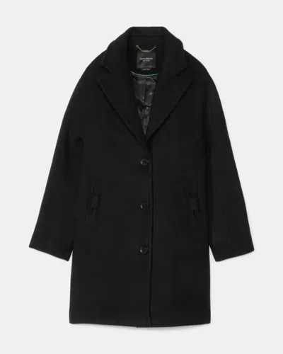 Kate Spade Outlet Single Breasted Wool Cocoon Coat In Black