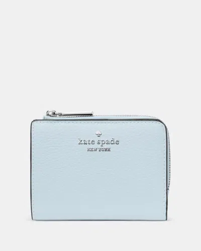Kate Spade Outlet Small L-zip Wallet In Blue/gold/silver