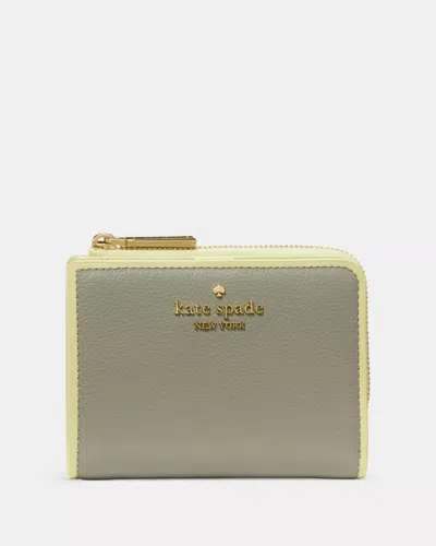 Kate Spade Outlet Small L-zip Wallet In Green