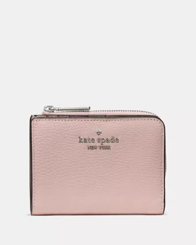 Kate Spade Outlet Small L-zip Wallet In Pink/gold/silver