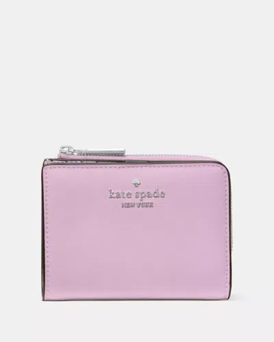 Kate Spade Outlet Small L-zip Wallet In Purple/gold/silver