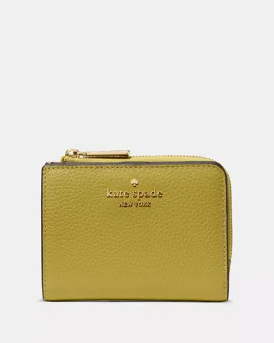 Kate Spade Outlet Small L-zip Wallet In Yellow/gold/silver
