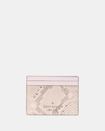 Kate Spade Outlet Snake Small Slim Card Holder In Pink
