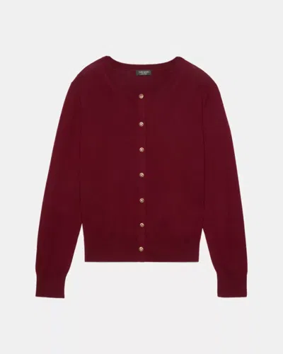Kate Spade Outlet Spade Flower Button Lightweight Cardigan In Burgundy