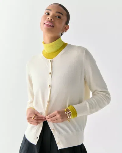 Kate Spade Outlet Spade Flower Button Lightweight Cardigan In White