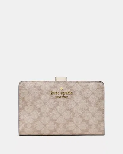 Kate Spade Outlet Spade Flower Medium Bifold Wallet In Beige