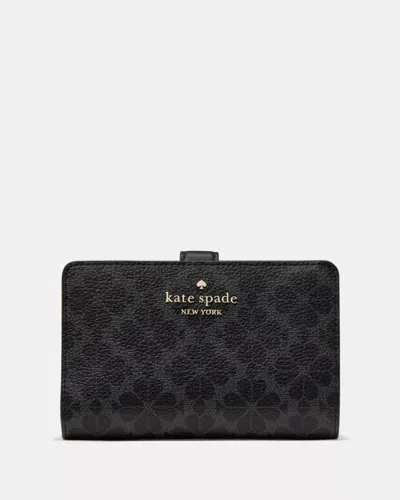 Kate Spade Outlet Spade Flower Medium Bifold Wallet In Black