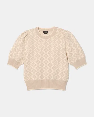 Kate Spade Outlet Spade Flower Puff Sleeve Sweater In Neutral