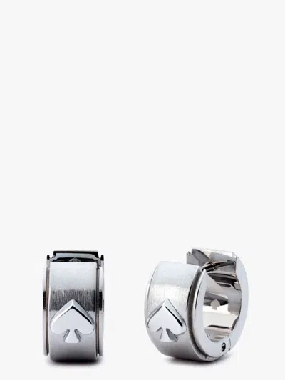 Kate Spade Outlet Spot The Spade Metal Huggies In Metallic