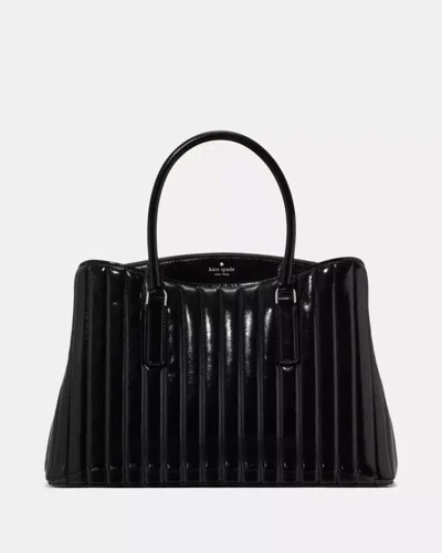 Kate Spade Outlet Thompson Street Shiny Quilted Satchel Bag In Black