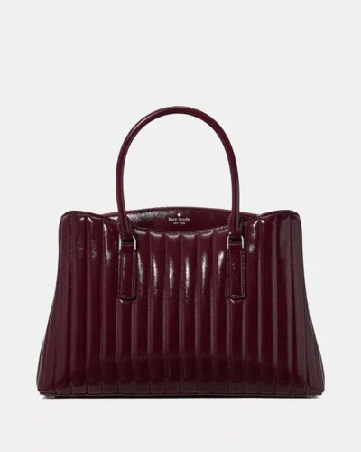 Kate Spade Outlet Thompson Street Shiny Quilted Satchel Bag In Red
