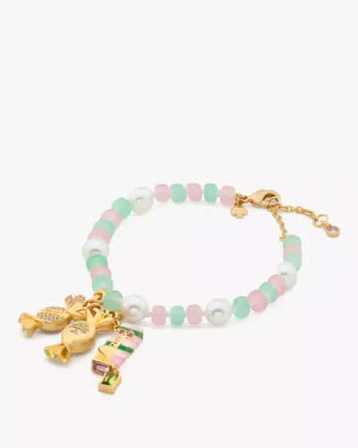 Kate Spade Outlet Treat Yourself Candy Charm Bracelet/gold In Green