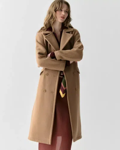 Kate Spade Outlet Wool Belted Trench Coat In Brown