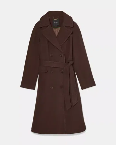 Kate Spade Outlet Wool Belted Trench Coat In Brown