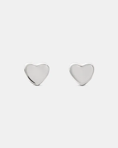 Kate Spade Outlet You're A Gem Metal Mini Heart Studs In Metallic