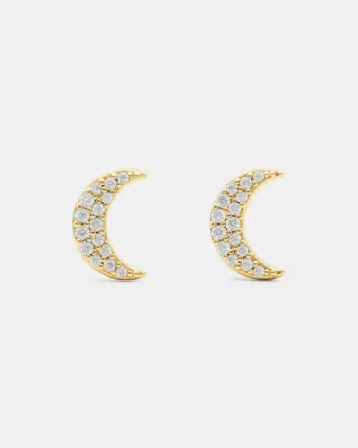 Kate Spade Outlet You're A Gem Pave Moon Studs In Gold