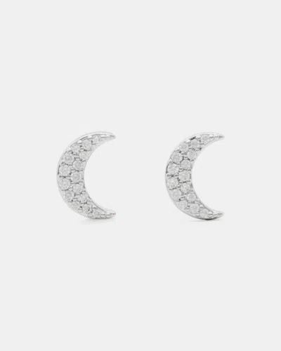 Kate Spade Outlet You're A Gem Pave Moon Studs In Metallic