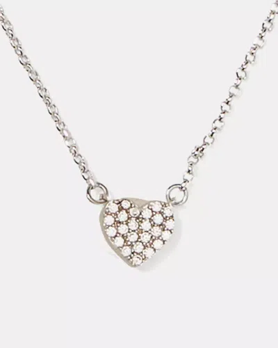Kate Spade Outlet Yours Truly Pave Heart Mini Pendant Necklace In Metallic