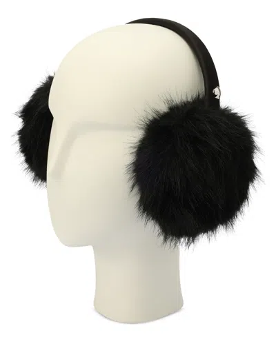 Kate Spade Oversized Faux-fur Earmuffs In Black