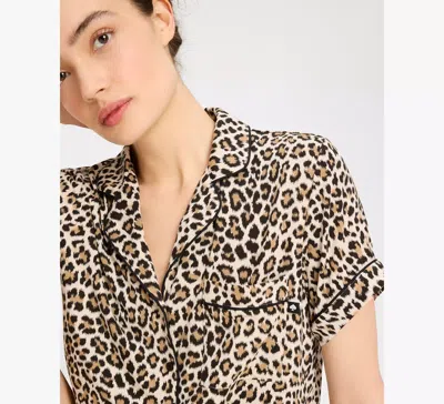 Kate Spade Painterly Cherries Short Pj Set In Brown