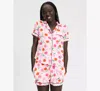 Kate Spade Painterly Cherries Short Pj Set In Pink