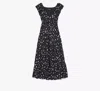Kate Spade Painterly Strokes Tiered Seersucker Midi Dress In Frosted Violet
