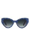 Kate Spade Paisleigh 55mm Gradient Cat Eye Sunglasses In Blue Geo Pattern/ Grey Shaded