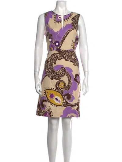 Pre-owned Kate Spade Paisley Print Mini Dress In Neutrals