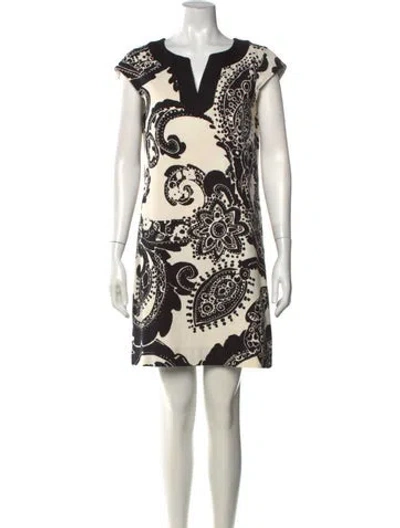 Pre-owned Kate Spade Paisley Print Mini Dress In White