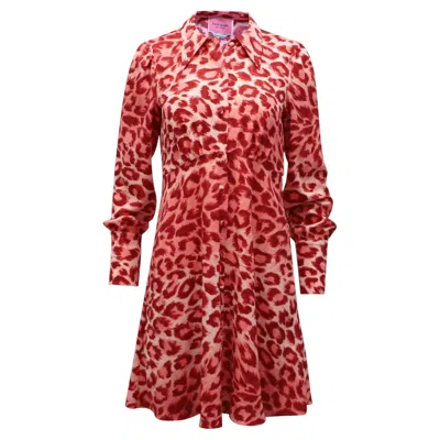 Pre-owned Kate Spade Panthera Dress In Animal Print Polyester Viscose In Red