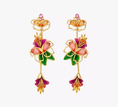 Kate Spade Paradise Floral Linear Earrings In Gold