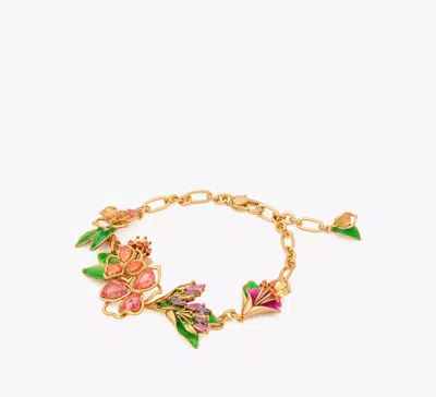 Kate Spade Paradise Floral Statement Bracelet In Gold